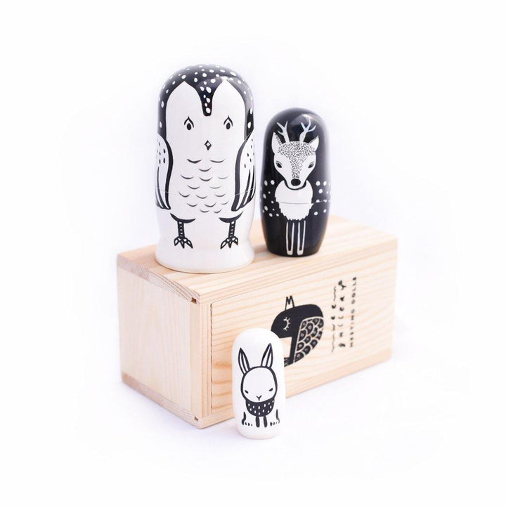 Wee Gallery Set of 3 Nesting Dolls - Woodland Creatures