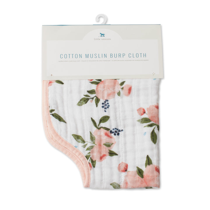 Cotton Muslin Burp Cloth - Grey Stripe - The Crib