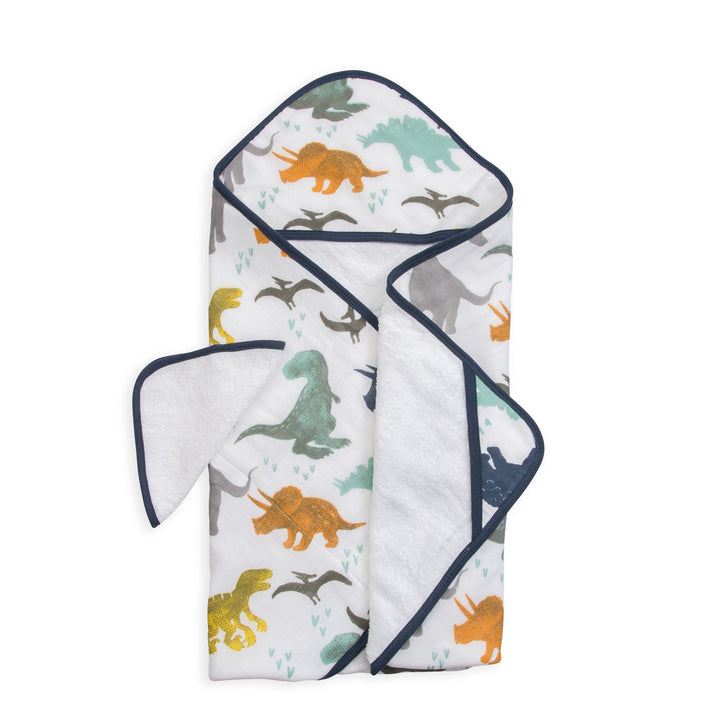 Little Unicorn Cotton Hooded Towel & Washcloth Set Dino Friends